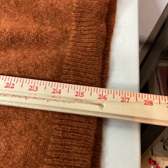 Abercrombie Fitch Mens Crewneck Sweater Orange Wool Striped XL - Picture 10 of 11